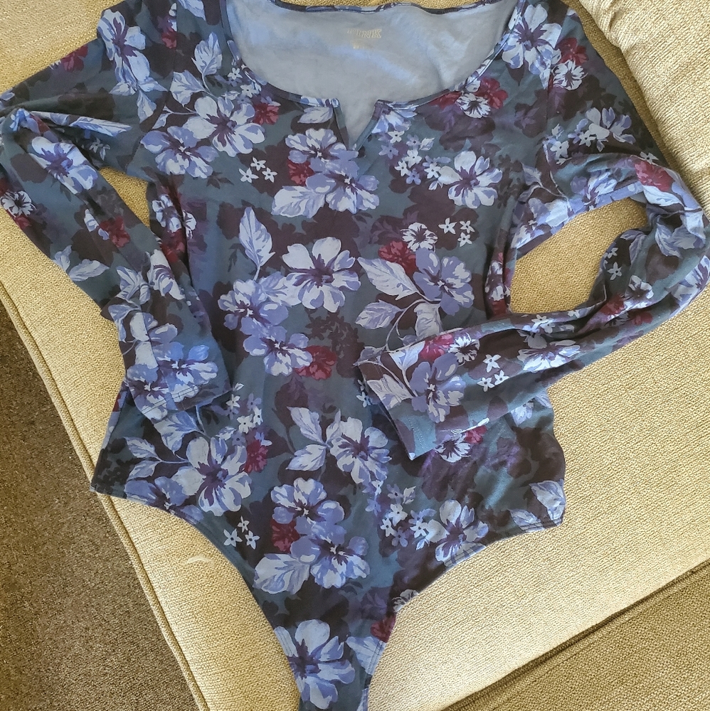 New Victoria Secret Pink floral bodysuit top